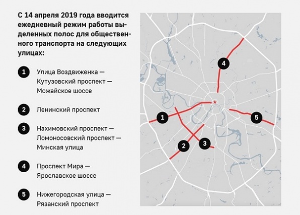 Изменение режима работы на пяти магистралях Москвы