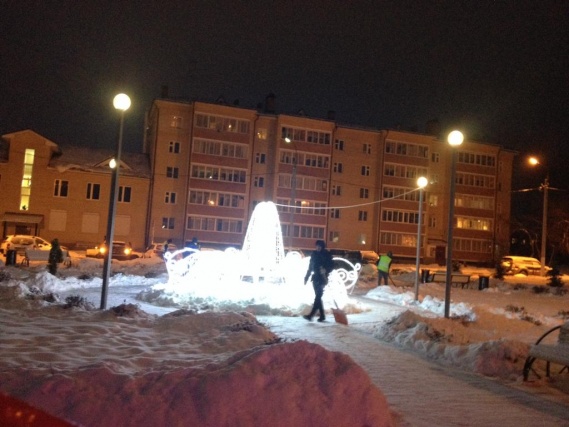 Световой фонтан установили в поселке Щапово
